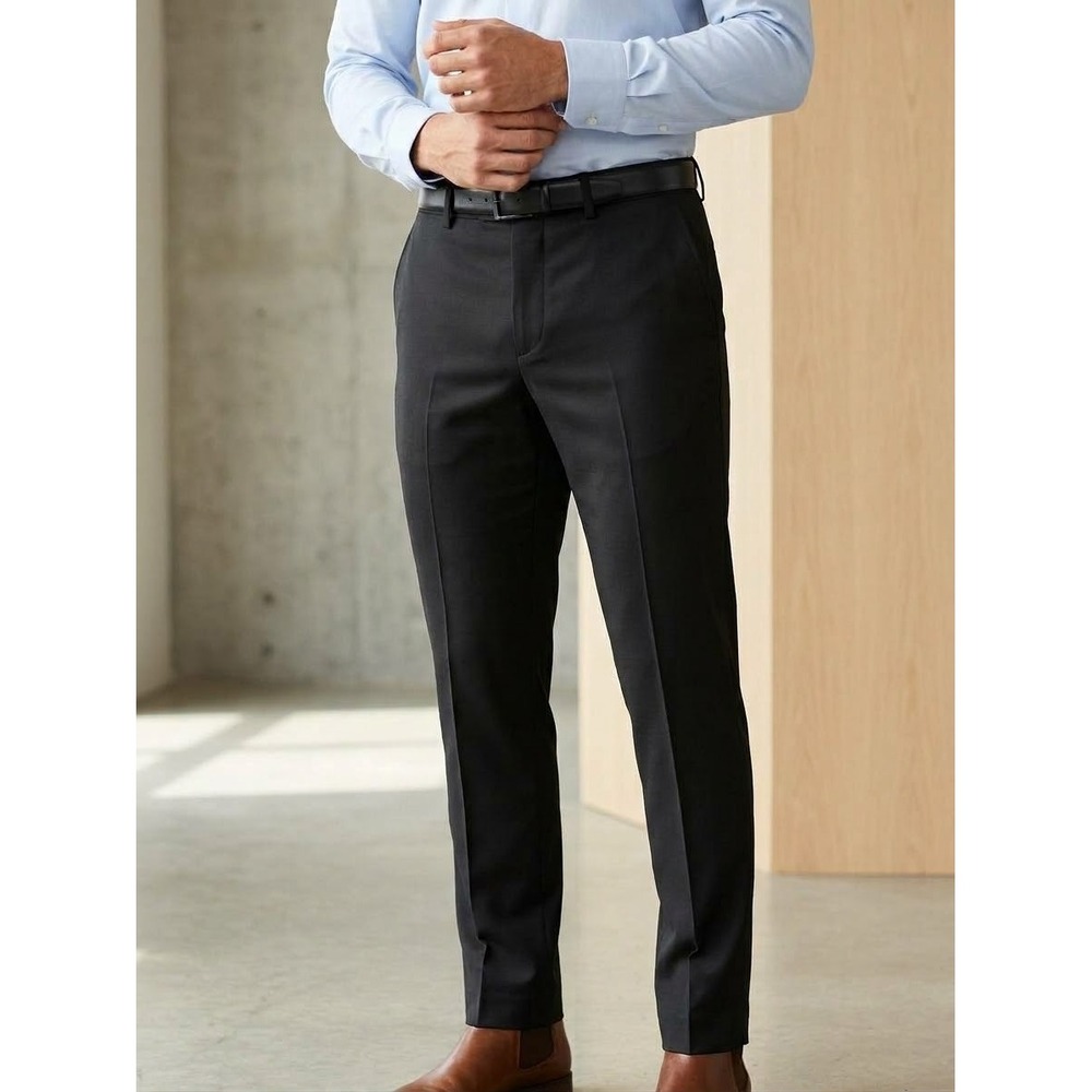 Calvin Klein Mens Flat Front slim fit Dress Pants black 36x30 Stretch Trousers